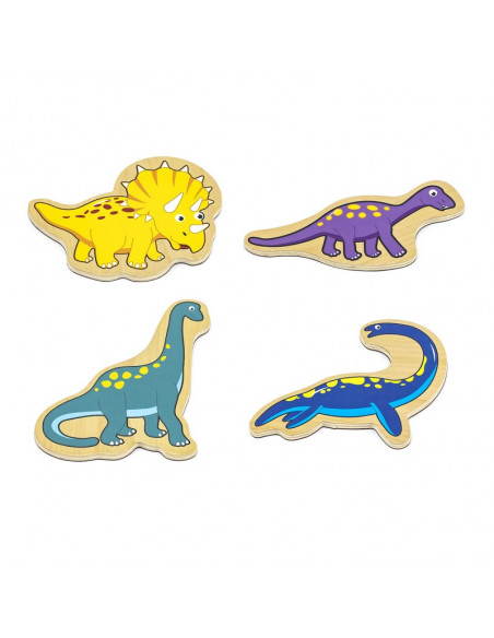 Set dinozauri magnetici din lemn 20 buc, Viga,50289