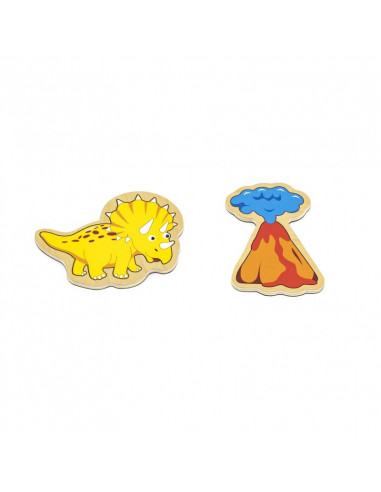 Set dinozauri magnetici din lemn 20 buc, Viga,50289
