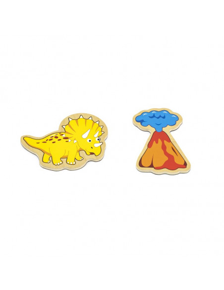 Set dinozauri magnetici din lemn 20 buc, Viga,50289
