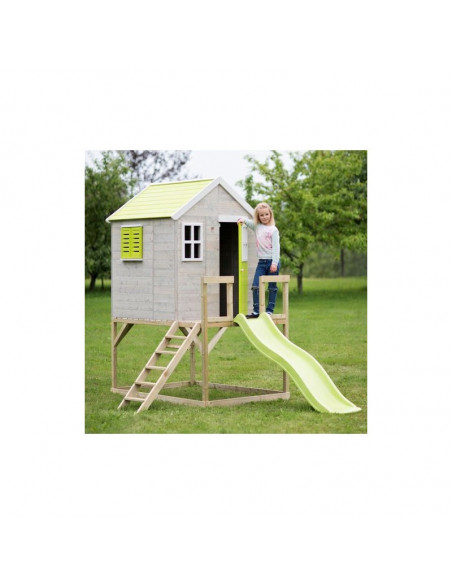 Casuta de gradina Lime Lodge cu platforma si tobogan (M22L),M22L Casuta de gradina Lime Lodge cu platforma si tobogan (M22L),M22L