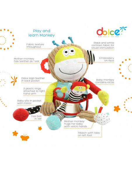 Maimuta Charlie, jucarie interactiva cu activitati, Dolce,95103