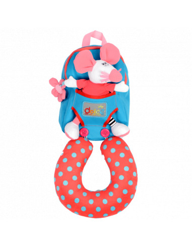 Rucsac cu jucarie soricel si perna de calatorie, Dolce,95313 Rucsac cu jucarie soricel si perna de calatorie, Dolce,95313