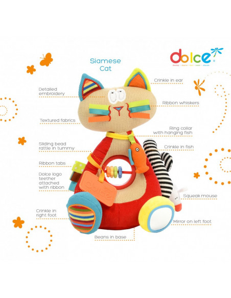 Pisica siameza, jucarie interactiva cu activități, Dolce,95109