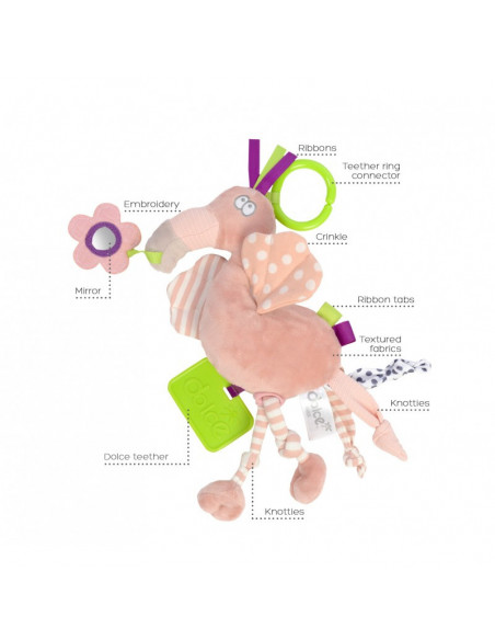 Flamingo, jucarie interactiva cu activitati, Dolce,96007 Flamingo, jucarie interactiva cu activitati, Dolce,96007