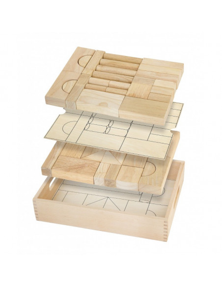 Set blocuri arhitecturalede construit, natur - 46 buc Set blocuri arhitecturalede construit, natur - 46 buc