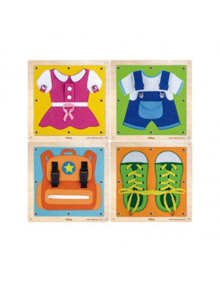 Set jucarii de perete - Incheie imbracamintea, Viga,51628 Set jucarii de perete - Incheie imbracamintea, Viga,51628