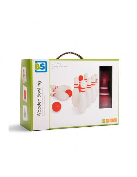 Set de bowling din lemn, BS Toys,GA148
