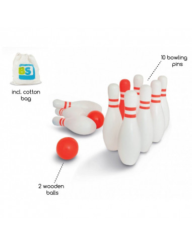 Set de bowling din lemn, BS Toys,GA148