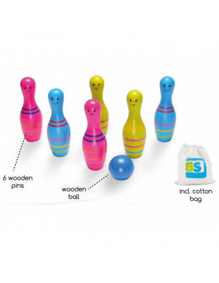 Set de bowling din lemn Skittles Jr., BS Toys,GA149
