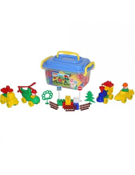Set cuburi+jucarii, 128pcs/cutie, 37x24x21 cm, POLESIE,56153 Set cuburi+jucarii, 128pcs/cutie, 37x24x21 cm, POLESIE,56153