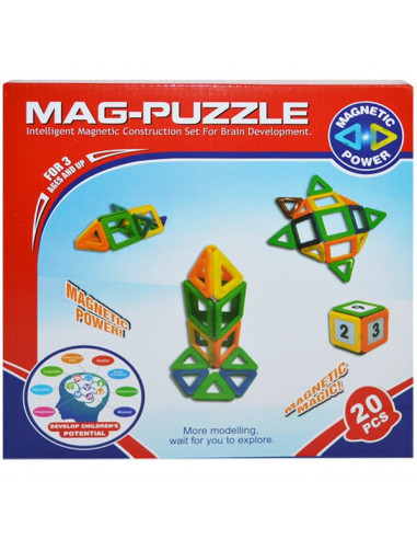 Joc Constructii Magnetic, 20 Piese,14831
