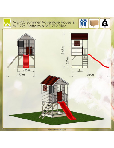 Casuta de gradina Summer Adventure House cu platforma cu loc Casuta de gradina Summer Adventure House cu platforma cu loc