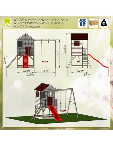 Casuta de gradina Summer Adventure House cu platforma cu loc Casuta de gradina Summer Adventure House cu platforma cu loc