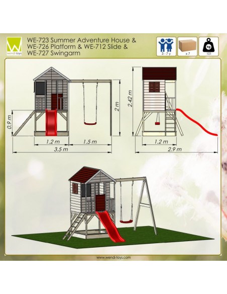 Casuta de gradina Summer Adventure House cu platforma cu loc Casuta de gradina Summer Adventure House cu platforma cu loc