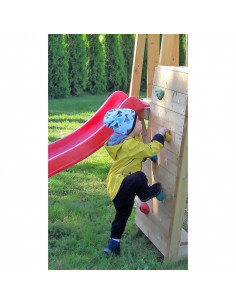 Turn de joaca cu 2 platforme, panou de catarare, tobogan 2