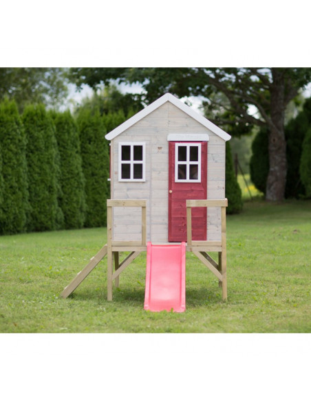 Casuta de gradina My Red Cottage House cu platforma si tobogan Casuta de gradina My Red Cottage House cu platforma si tobogan