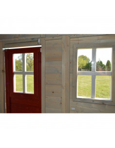 Casuta de gradina My Red Cottage House cu platforma si tobogan 2