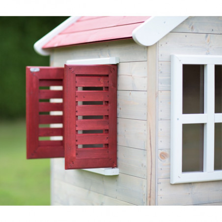 Casuta de gradina My Red Cottage House cu platforma si tobogan Casuta de gradina My Red Cottage House cu platforma si tobogan