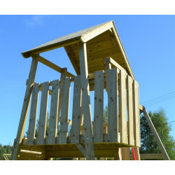 Turn de joaca cu 2 platforme, panou de catarare, 2 tobogane, 2 2