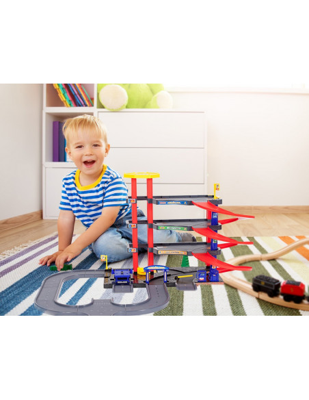Set de Joaca 70 piese MalPlay Parcare cu 4 nivele, 3 Masinute