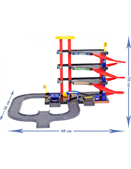 Set de Joaca 70 piese MalPlay Parcare cu 4 nivele, 3 Masinute