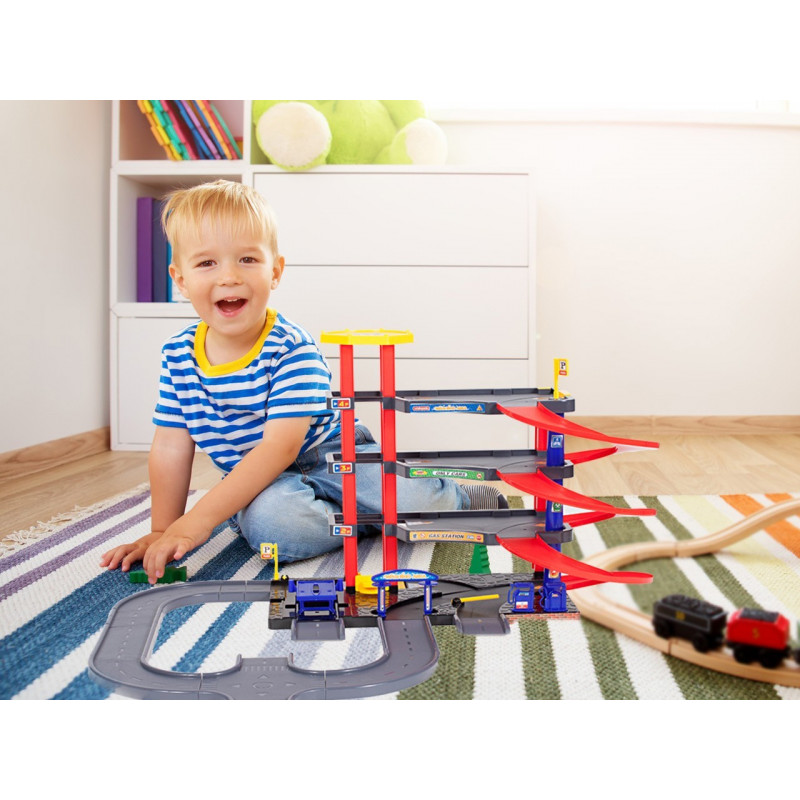 Set de Joaca 70 piese MalPlay Parcare cu 4 nivele, 3 Masinute