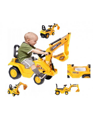 Jucarie interactiva Malplay Ride-On 2in1 Excavator si Olita cu