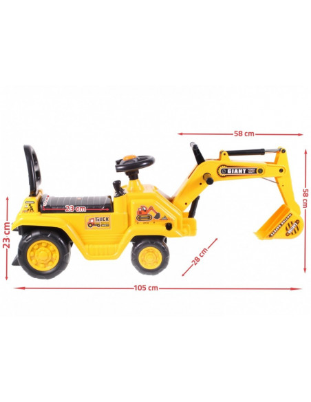 Jucarie interactiva Malplay Ride-On 2in1 Excavator si Olita cu