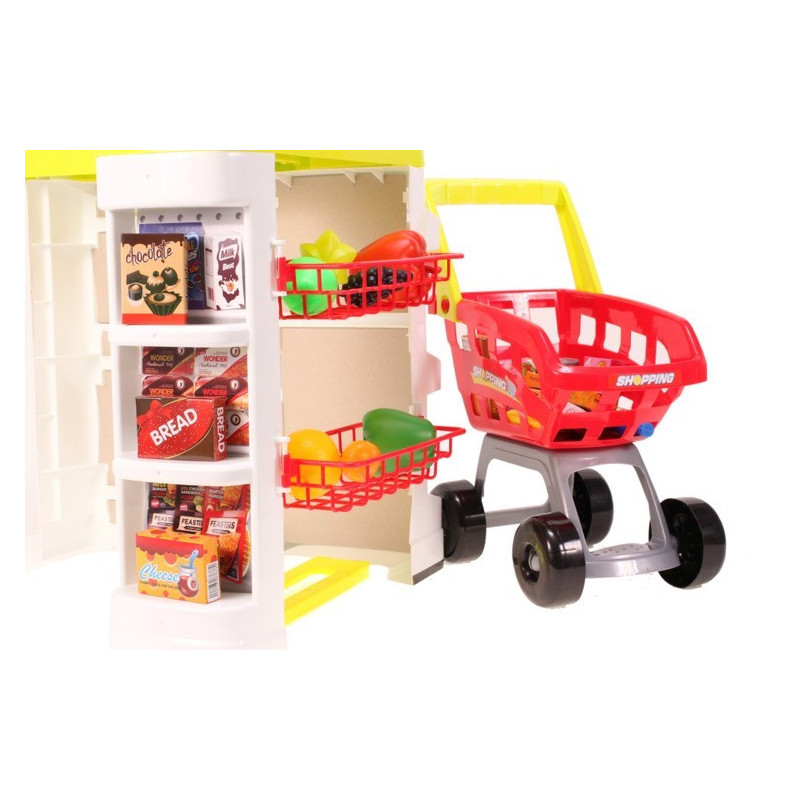 Set de joaca supermarket cu carucior MalPlay 24 piese, casa de