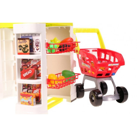 Set de joaca supermarket cu carucior MalPlay 24 piese, casa de