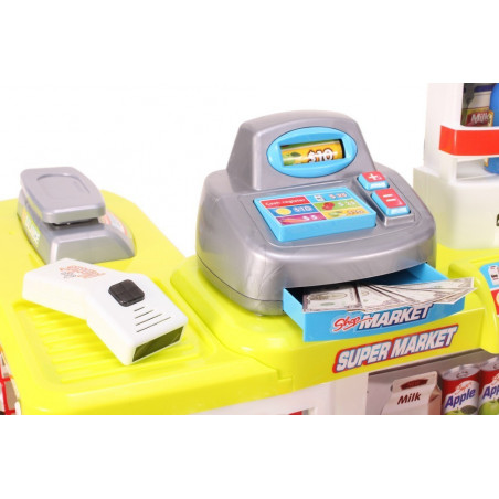 Set de joaca supermarket cu carucior MalPlay 24 piese, casa de