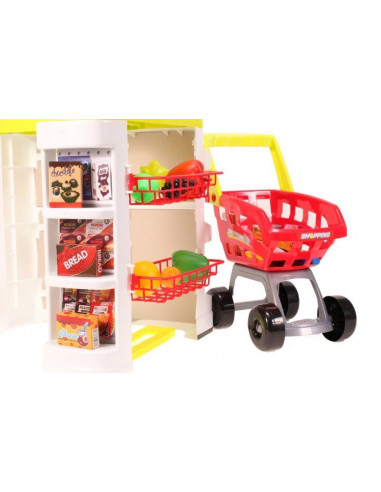 Set de joaca supermarket cu carucior MalPlay 24 piese, casa de