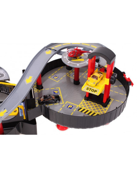 Set pista si garaj MalPlay sub forma de roata cu