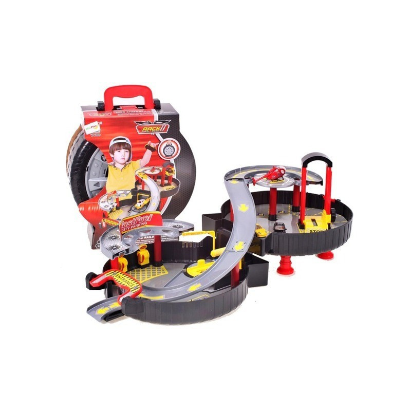 Set pista si garaj MalPlay sub forma de roata cu