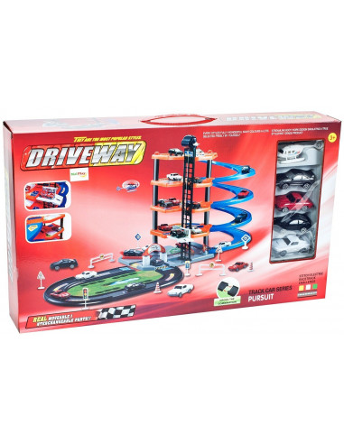 Set de Joaca MalPlay Garaj Circuit cu 4 nivele cu 4 masini, 1