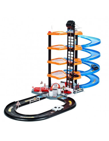 Set de Joaca MalPlay Garaj Circuit cu 4 nivele cu 4 masini, 1