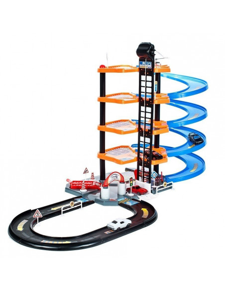 Set de Joaca MalPlay Garaj Circuit cu 4 nivele cu 4 masini, 1