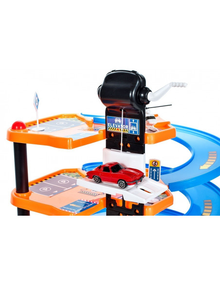 Set de Joaca MalPlay Garaj Circuit cu 4 nivele cu 4 masini, 1