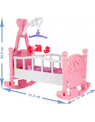 Set de joaca Malplay Bebelus cu pat balansoar si accesorii