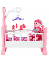 Set de joaca Malplay Bebelus cu pat balansoar si accesorii