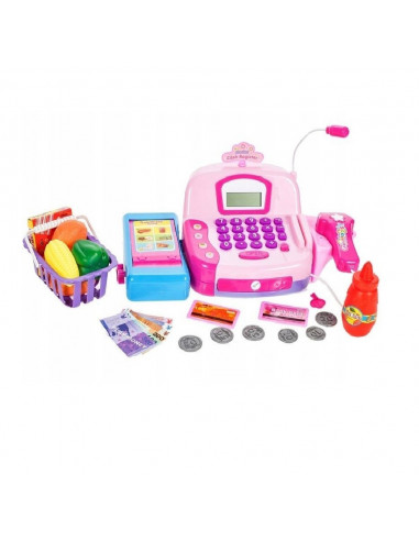 Set de joaca MalPlay Casa de marcat cu accesorii Roz cu