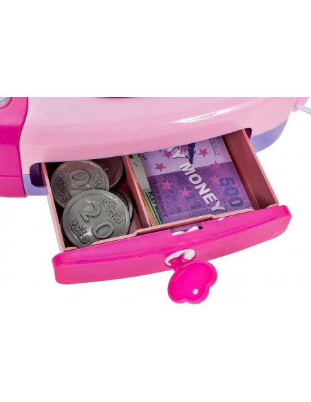 Set de joaca MalPlay Casa de marcat cu accesorii Roz cu