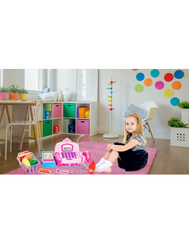 Set de joaca MalPlay Casa de marcat cu accesorii Roz cu