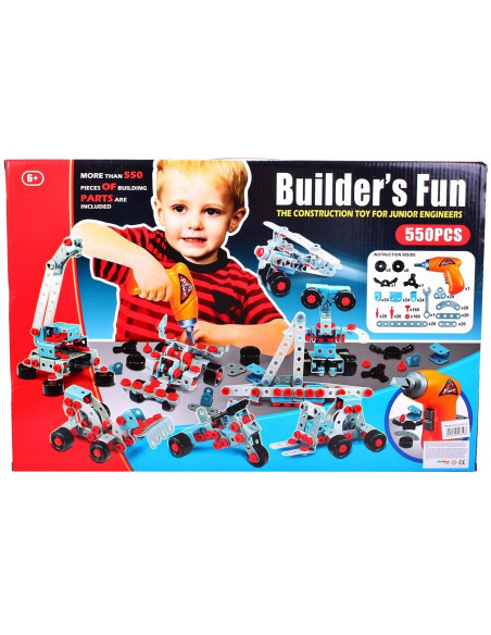 Set de constructii MalPlay 550 piese si bormasina cu