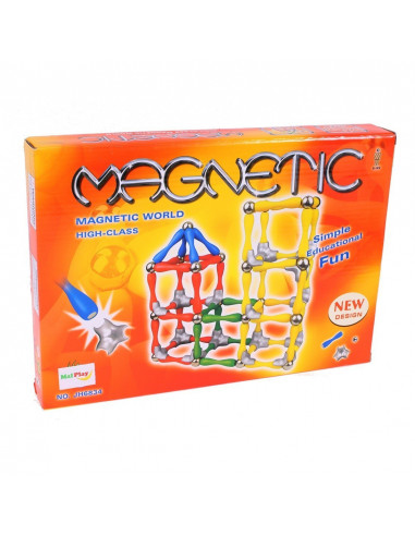Set de constructie MalPlay Magnetic 120 elemente,5906190296856