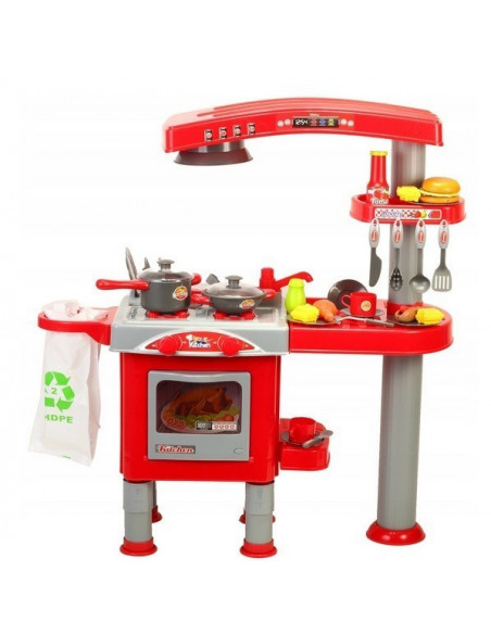 Bucatarie pentru copii MalPLay cu hota, sac de gunoi, chiuveta