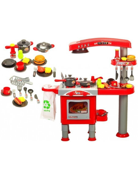 Bucatarie pentru copii MalPLay cu hota, sac de gunoi, chiuveta