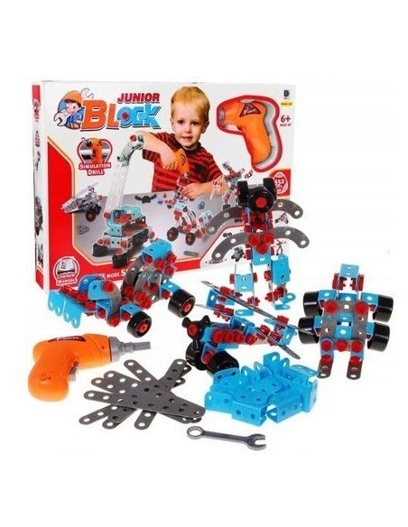 Set de constructii MalPlay Junior Block 286 piese si bormasina