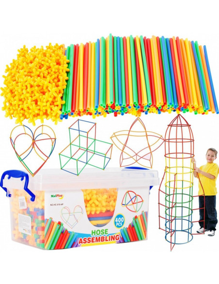 Set de construit MalPlay cu paie si accesorii pentru imbinat