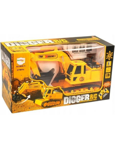 Excavator MalPlay pentru baieti cu telecomanda,sunete si
